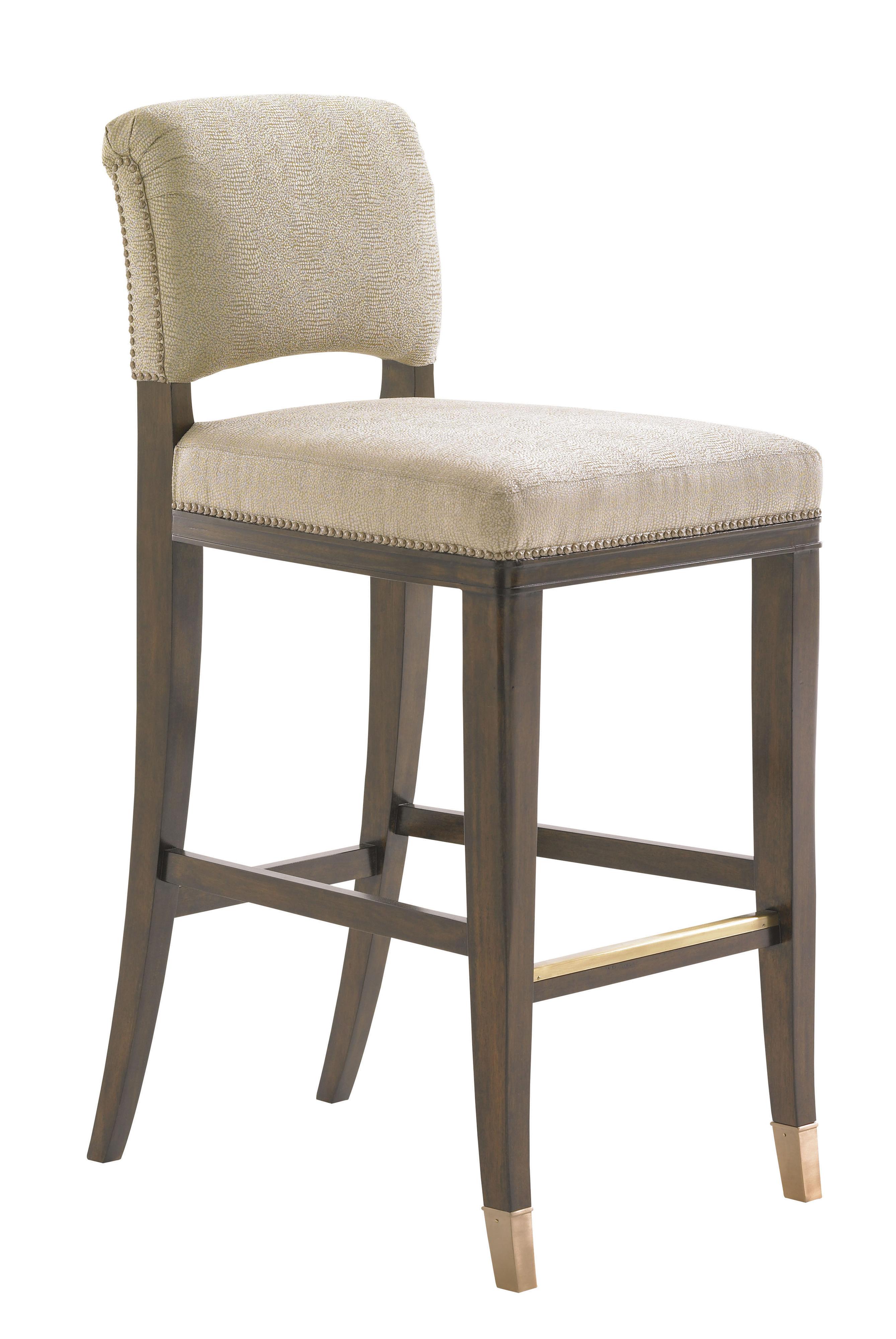 Contemporary LaSalle Quickship Bar Stool in Kendall Fabric